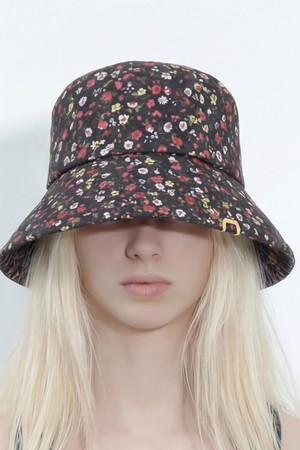 플라워 패턴 버킷햇 DROP BUCKET / GARDEN / BLACK FLOWER