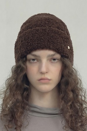 부클 겨울 비니 FLUFFY BEANIE / MOHAIR BOUCLE / BROWN