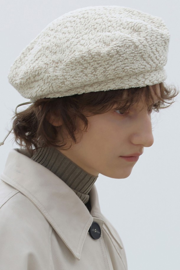 UNDERCONTROL STUDIO - 모자 - PLATE BERET / STRAP / BEAN TWEED / D BEIGE