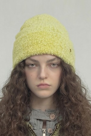 부클 겨울 비니 FLUFFY BEANIE / MOHAIR BOUCLE / LEMON