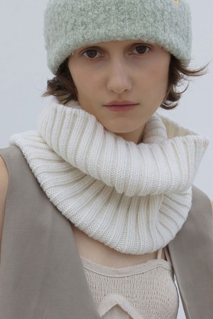 겨울 목도리 NECK WARMER / RIB / LAMBS WOOL / CREAM