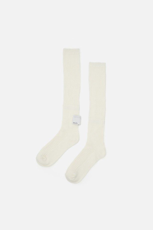 UNDERCONTROL STUDIO - 기타소품 - STRUCTURE KNEE SOCKS / S LABEL / IVORY