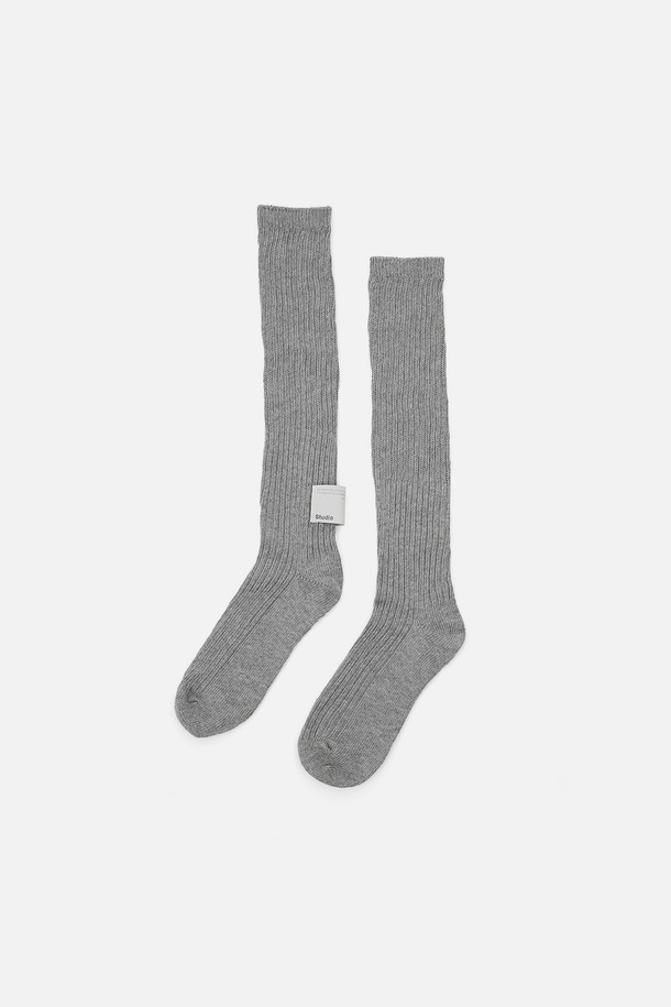 UNDERCONTROL STUDIO - 기타소품 - STRUCTURE KNEE SOCKS / S LABEL / GREY