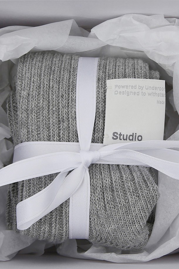 UNDERCONTROL STUDIO - 기타소품 - STRUCTURE KNEE SOCKS / S LABEL / GREY