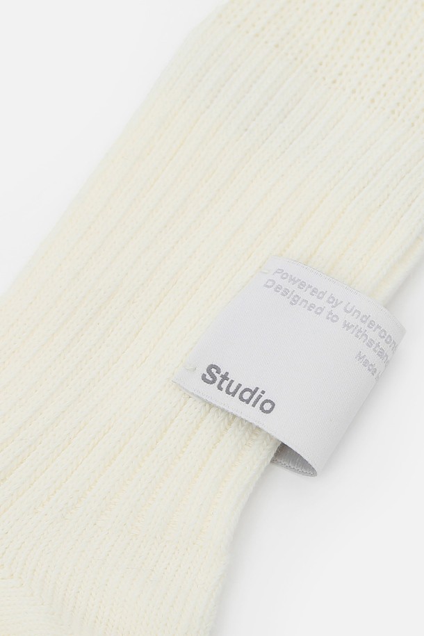 UNDERCONTROL STUDIO - 기타소품 - STRUCTURE KNEE SOCKS / S LABEL / IVORY