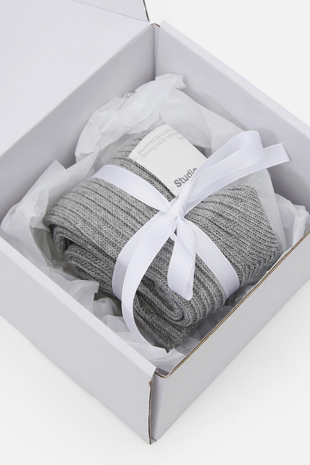 UNDERCONTROL STUDIO - 기타소품 - STRUCTURE KNEE SOCKS / S LABEL / GREY