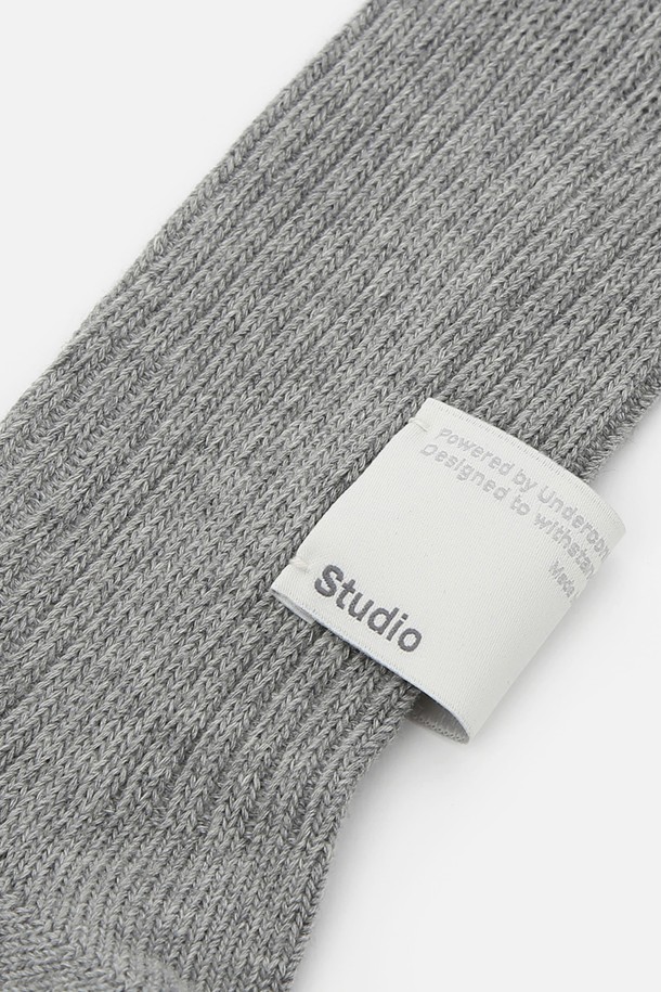 UNDERCONTROL STUDIO - 기타소품 - STRUCTURE KNEE SOCKS / S LABEL / GREY
