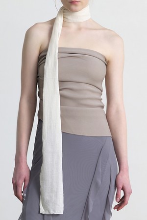 THIN SCARF / LAYER STRIPE / P IVORY