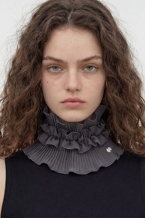 여름 레이스 넥게이트 NECK TUBE / DOUBLE PLEATED LACE / GREY