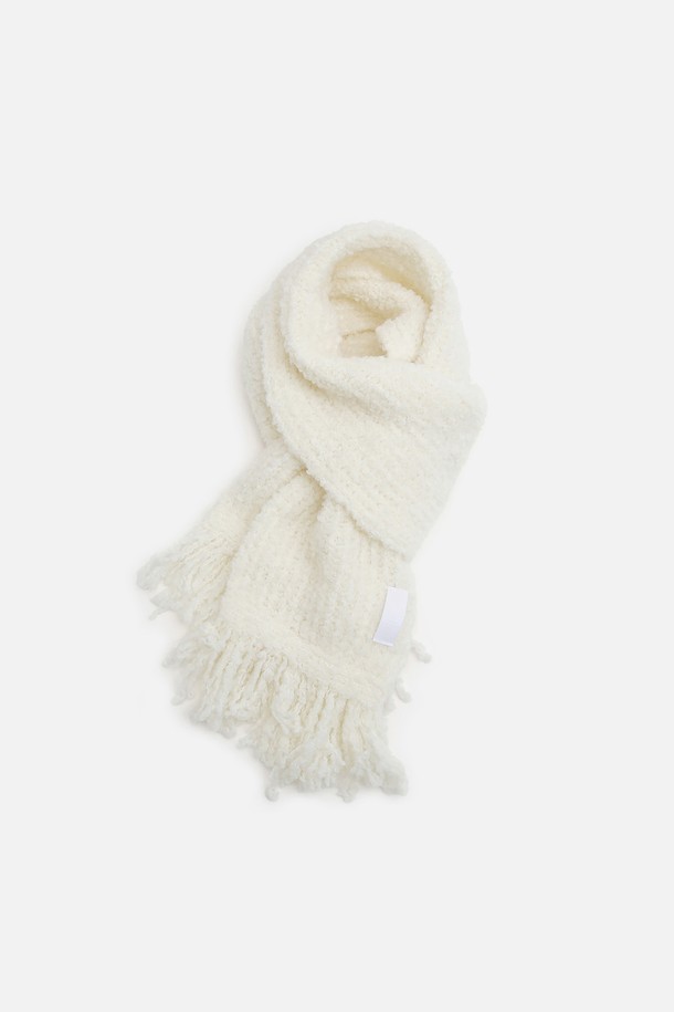 UNDERCONTROL STUDIO - 스카프/머플러 - HUGE TASSEL MUFFLER / MOHAIR BOUCLE / CREAM