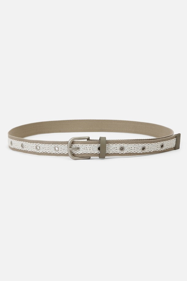 UNDERCONTROL STUDIO - 벨트 - LACE BELT / EYELET / D BEIGE