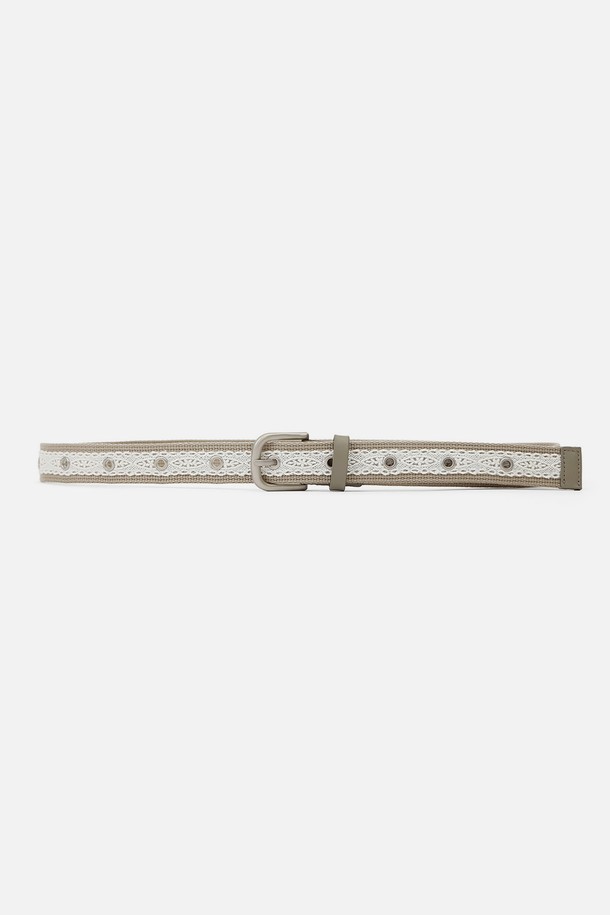 UNDERCONTROL STUDIO - 벨트 - LACE BELT / EYELET / D BEIGE