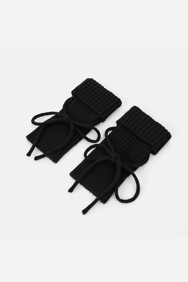 UNDERCONTROL STUDIO - 장갑 - RIBBON WARMER / LAMBS WOOL / BK