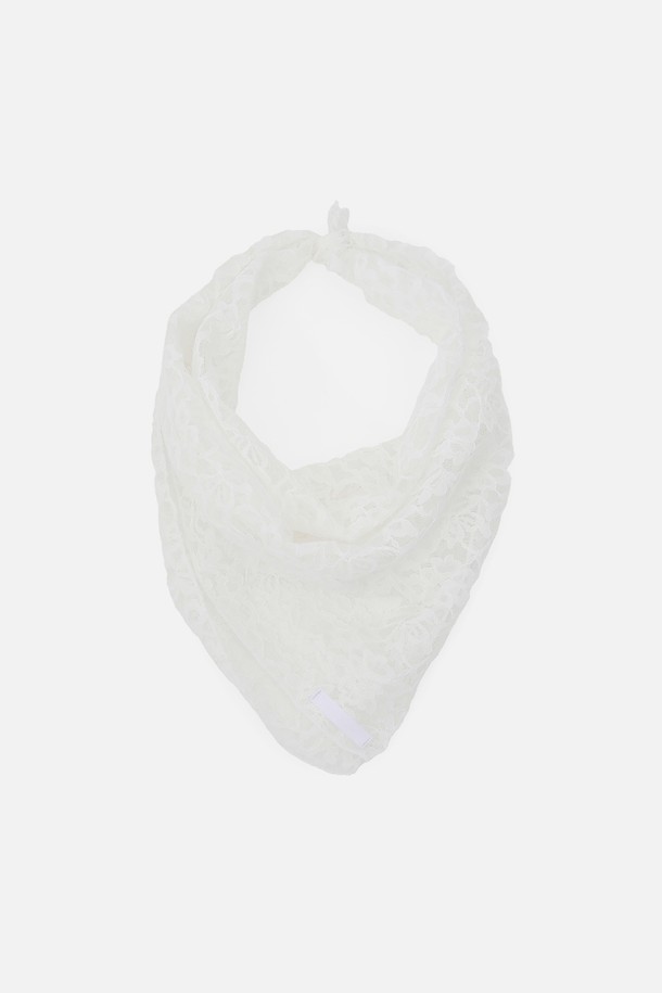 UNDERCONTROL STUDIO - 스카프/머플러 - BANDANA SCARF / LACE / WHITE