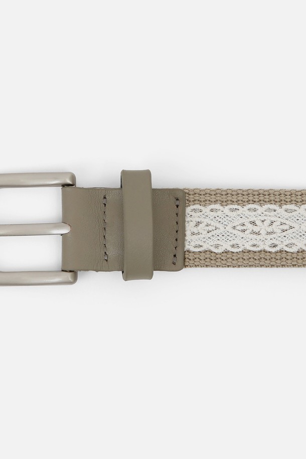 UNDERCONTROL STUDIO - 벨트 - LACE BELT / EYELET / D BEIGE