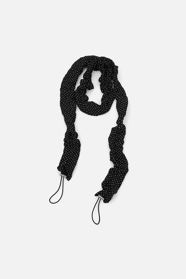 UNDERCONTROL STUDIO - 스카프/머플러 - STRING PLEATS MUFFLER / DOT / BLACK