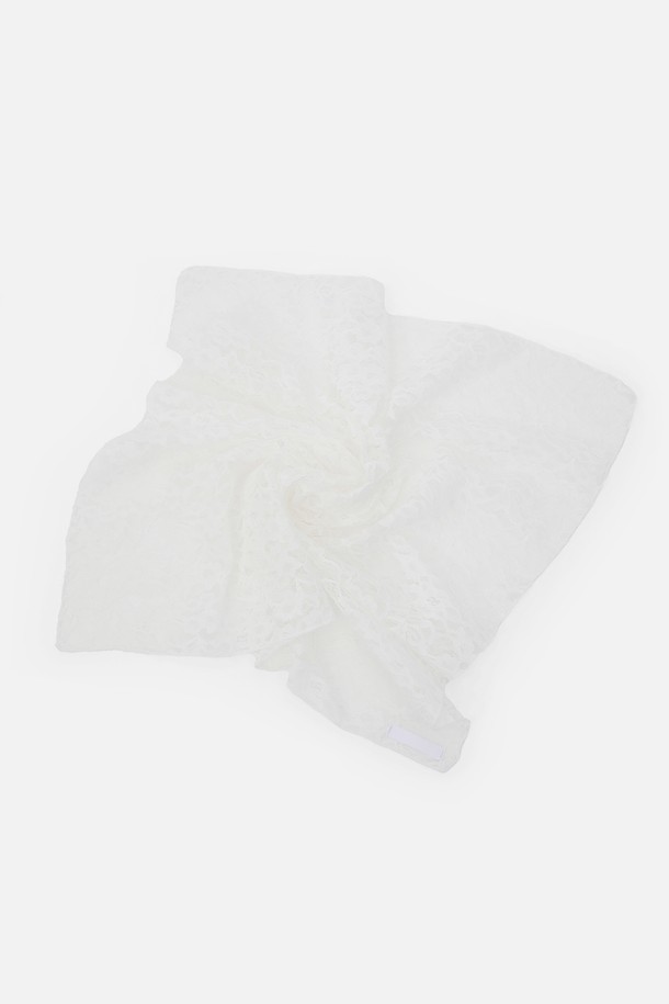 UNDERCONTROL STUDIO - 스카프/머플러 - BANDANA SCARF / LACE / WHITE