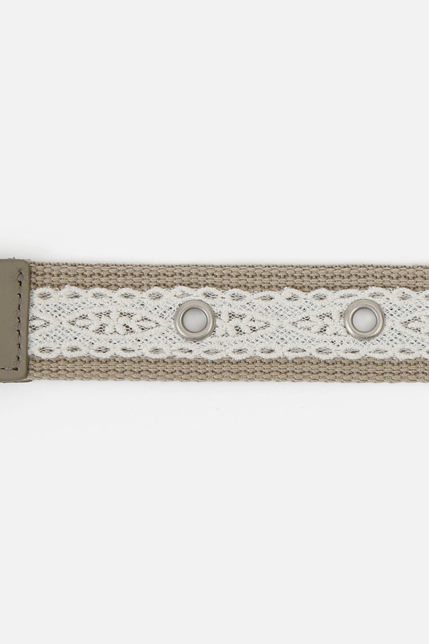 UNDERCONTROL STUDIO - 벨트 - LACE BELT / EYELET / D BEIGE