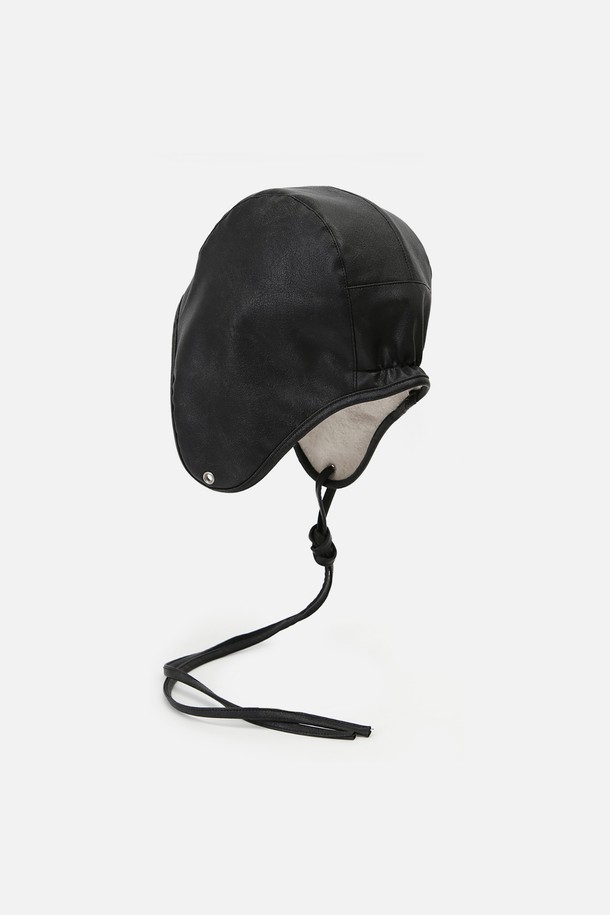 UNDERCONTROL STUDIO - 모자 - AVIATOR HAT / REVERSE / G LEATHER BK