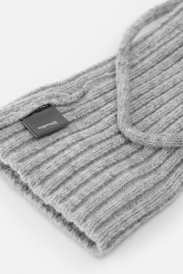 UNDERCONTROL STUDIO - 장갑 - RIBBON WARMER / LAMBS WOOL / GR