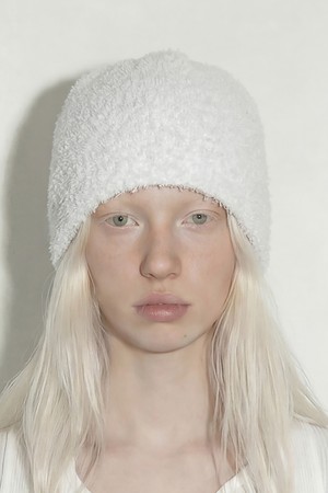 여름 부클 비니 FUZZY BEANIE / COOL BOUCLE / WHITE