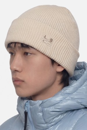 겨울 빅사이즈 두꺼운 롱비니 방한 남녀공용 로고 비니 모자 BEANIE / UC / LOW / IV