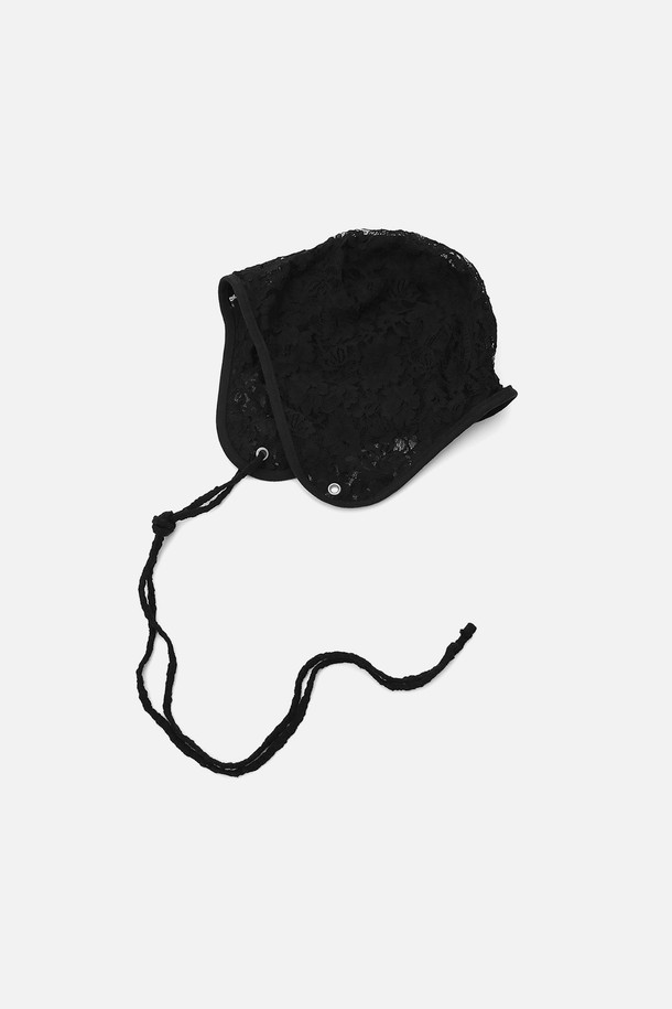 UNDERCONTROL STUDIO - 모자 - AVIATOR HAT / DOUBLE LACE / BLACK