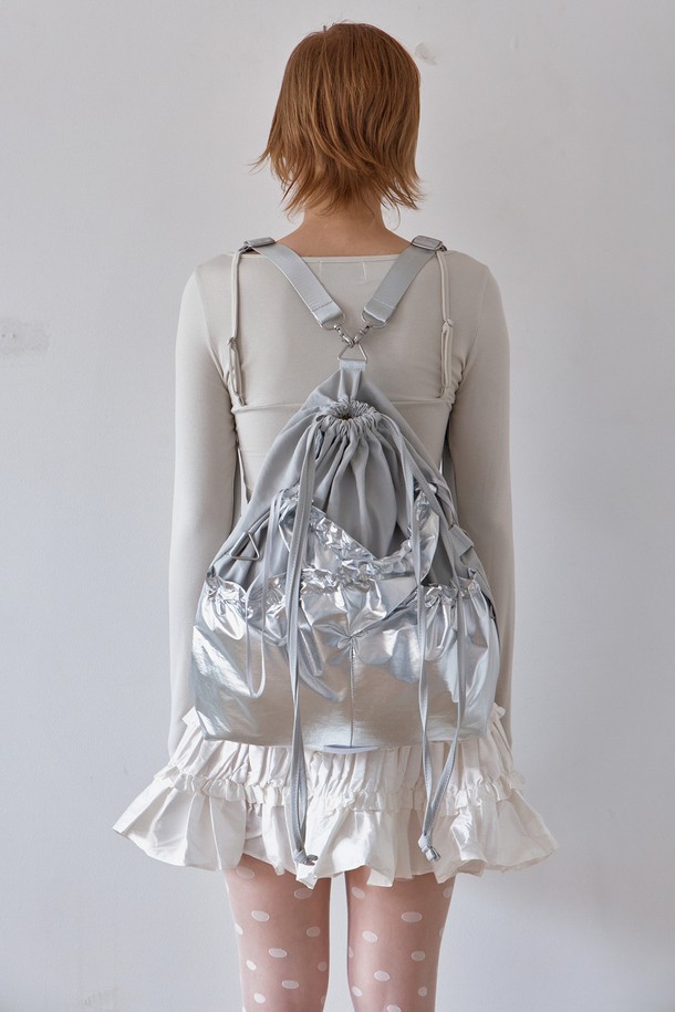 UNDERCONTROL STUDIO - 숄더백 - 2WAY LAYERED CABBAGE BAG / SILVER METAL LAYER