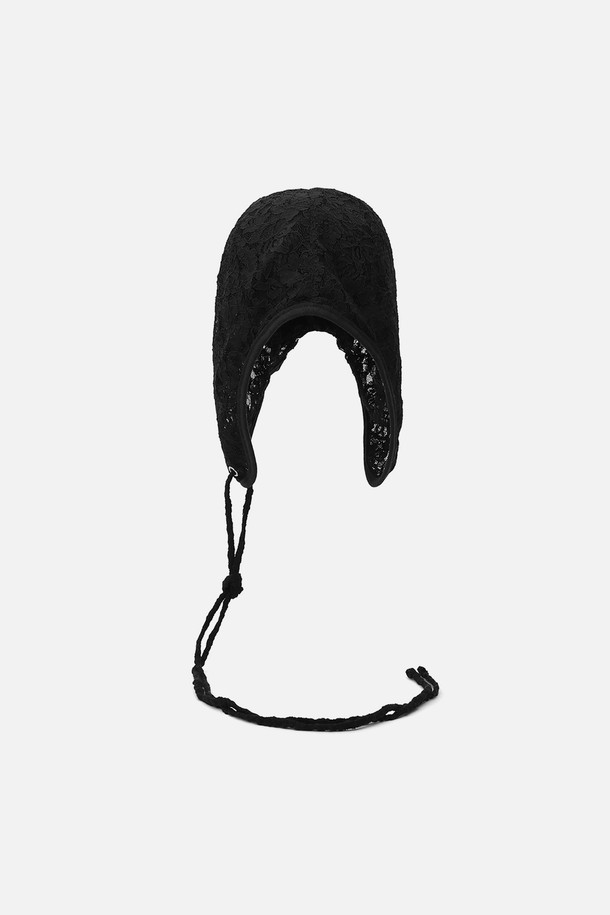 UNDERCONTROL STUDIO - 모자 - AVIATOR HAT / DOUBLE LACE / BLACK