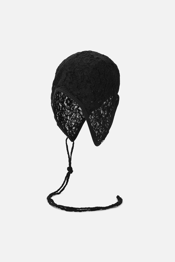UNDERCONTROL STUDIO - 모자 - AVIATOR HAT / DOUBLE LACE / BLACK