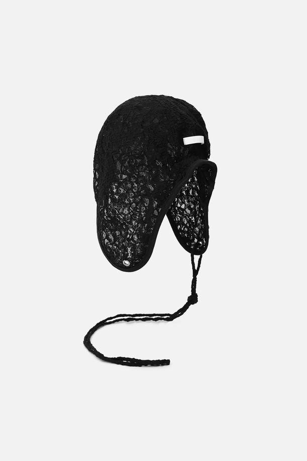 UNDERCONTROL STUDIO - 모자 - AVIATOR HAT / DOUBLE LACE / BLACK
