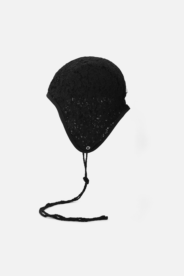 UNDERCONTROL STUDIO - 모자 - AVIATOR HAT / DOUBLE LACE / BLACK