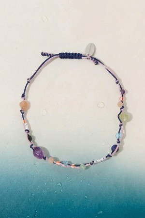컬러풀 원석 비즈 장식 사이즈 조절 캐주얼 팔찌 COLOR STONE / BEADS BRACELET / P NAVY