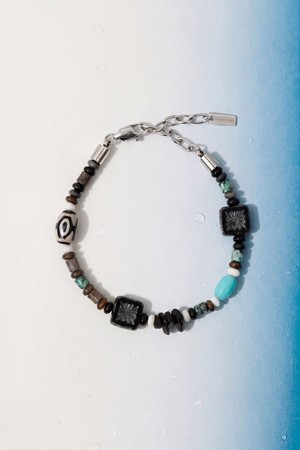 체코 비즈 오리엔탈 무늬 사이즈 조절 스틸 팔찌 CZECH BEADS / STONE BRACELET / BR