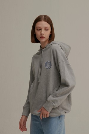 SIGNATURE LOGO UNISEX HOOD T GREY
