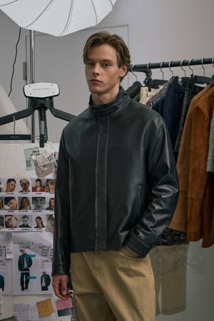 (MEN) 투톤 베지터블 하이넥 자켓