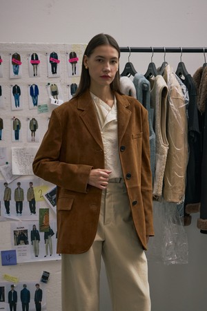 고트 스웨이드 싱글 자켓