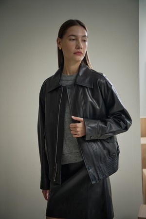 세미 베지터블 오버핏 블루종 점퍼