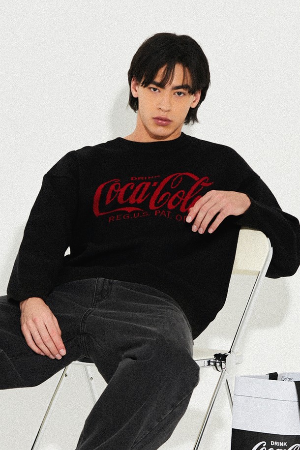 Coca-Cola - 스웨터 - 코카-콜라 : Coca-Cola Basic Knit Sweater 블랙