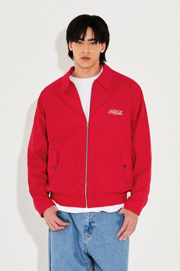 Coca-Cola - 아노락/바람막이 - 코카-콜라 : Retro Coach Jacket 레드