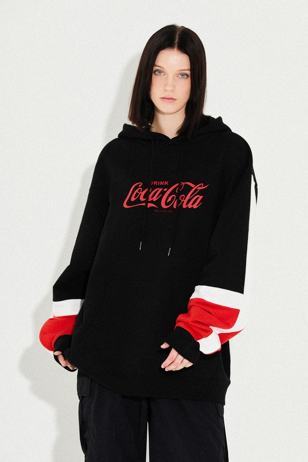 Coca-Cola - 후디 - 코카-콜라 : Colorblock Hoodie 블랙