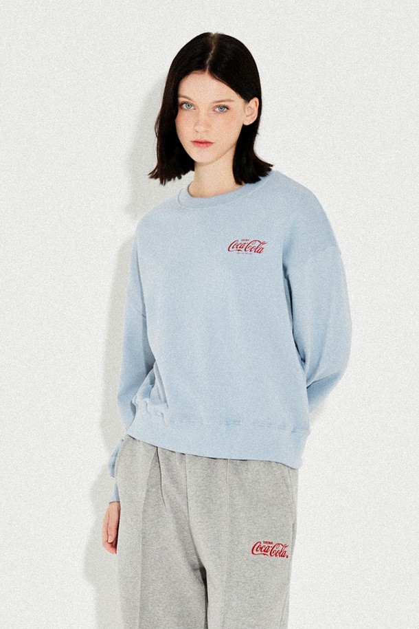 Coca-Cola - 스웻셔츠 - 코카-콜라 : Crop sweatshirt 라이트블루