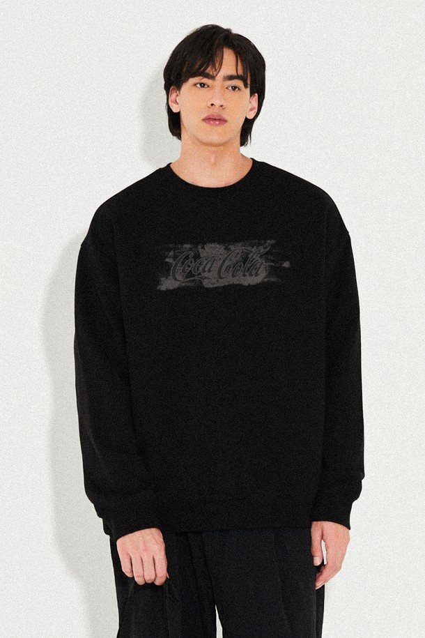 Coca-Cola - 스웻셔츠 - 코카-콜라 : Grunge Logo Sweatshirt 블랙