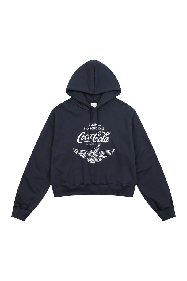 Coca-Cola - 후디 - 코카-콜라 : Coca-Cola wing crop hoodie 네이비