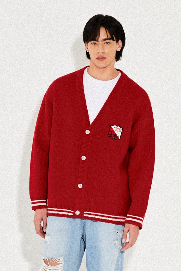 Coca-Cola - 가디건 - 코카-콜라 : Patch Knit Cardigan 레드