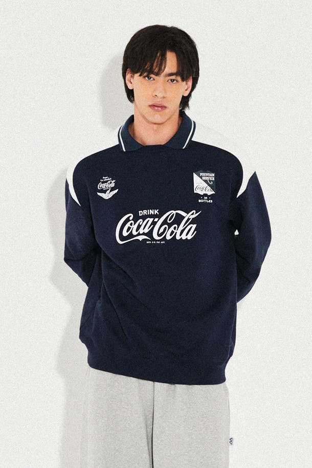 Coca-Cola - 스웻셔츠 - 코카-콜라 : Gorpcore Sweatshirt 네이비