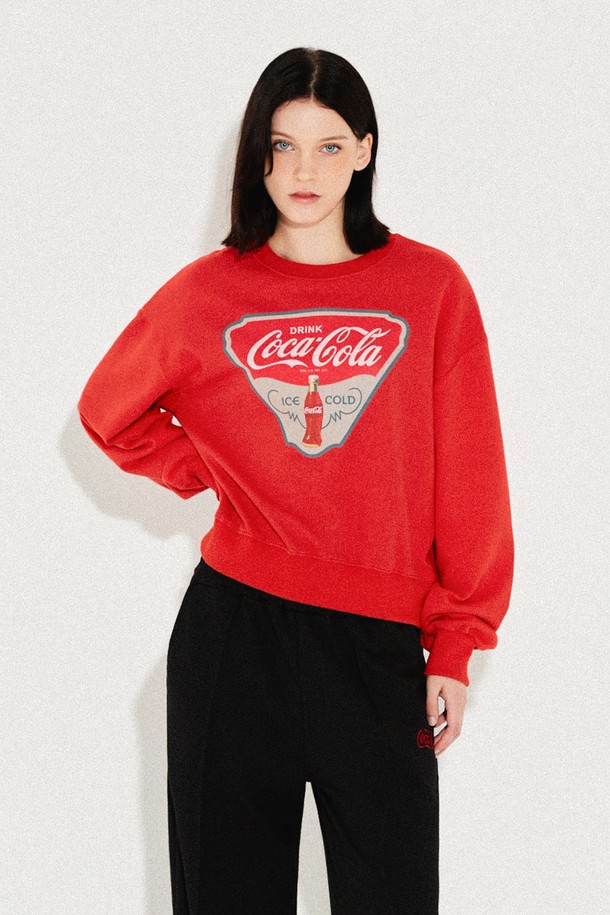 Coca-Cola - 스웻셔츠 - 코카-콜라 : Basic sweatshirt 레드