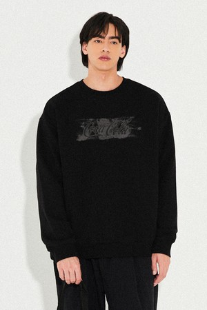 코카-콜라 : Grunge Logo Sweatshirt 블랙