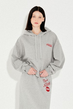 코카-콜라 : Coca-Cola logo hoodie 멜란지그레이