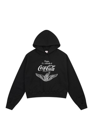 코카-콜라 : Coca-Cola wing crop hoodie 블랙